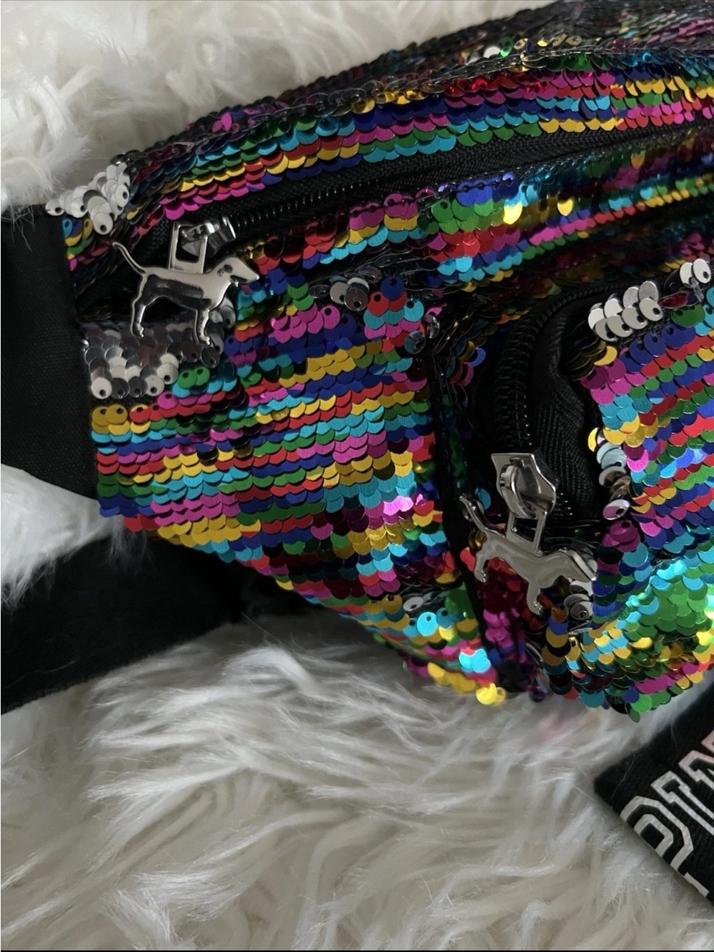 PINK • Sequin Rainbow Fanny Pack - Multicolor